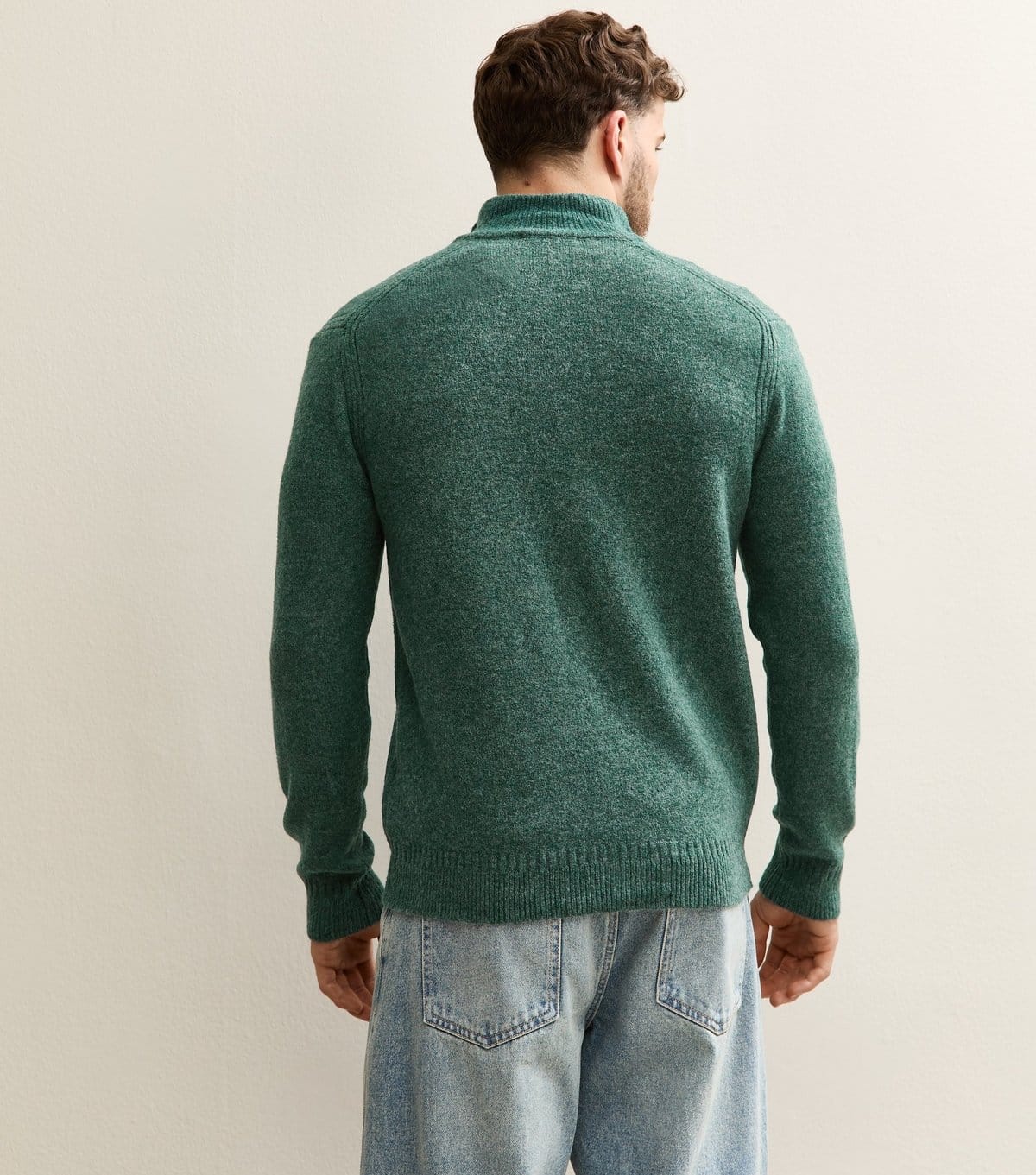 Only and Sons Men's Dark Green Regular Brushed Half Zip Jumper Only and Sons New Look - 4