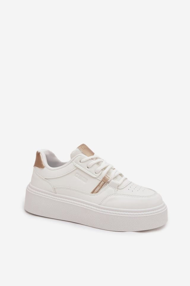 Love Lace Love Lace Women's Big Star Platform Sneakers Soft Insole Classic Lacing Everyday in White - 2