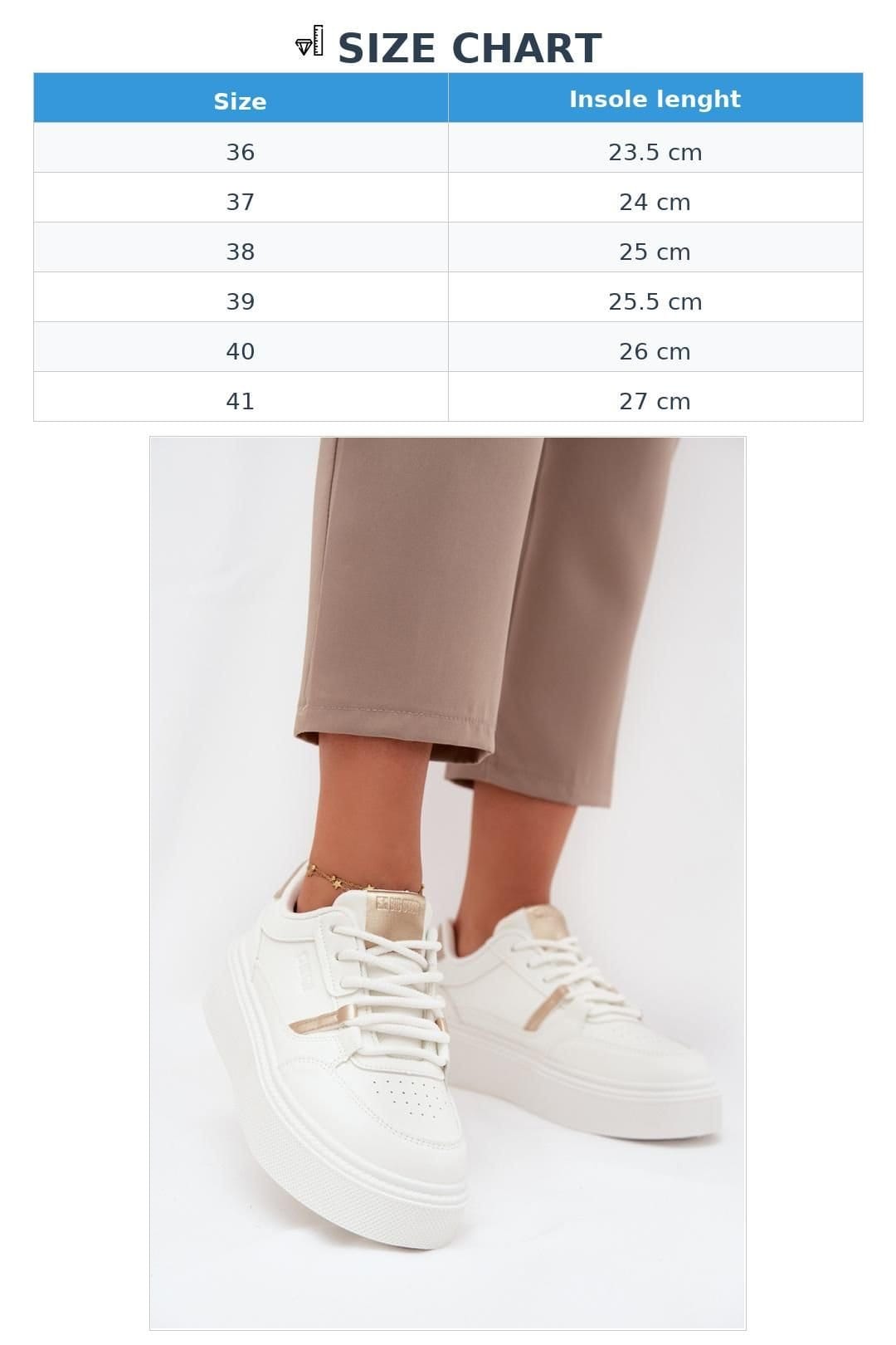 Love Lace Love Lace Women's Big Star Platform Sneakers Soft Insole Classic Lacing Everyday in White - 4