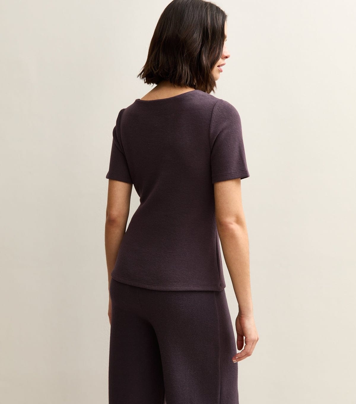 New Look Women's Dark Purple Soft Touch Tie Waist Top New Look - 4