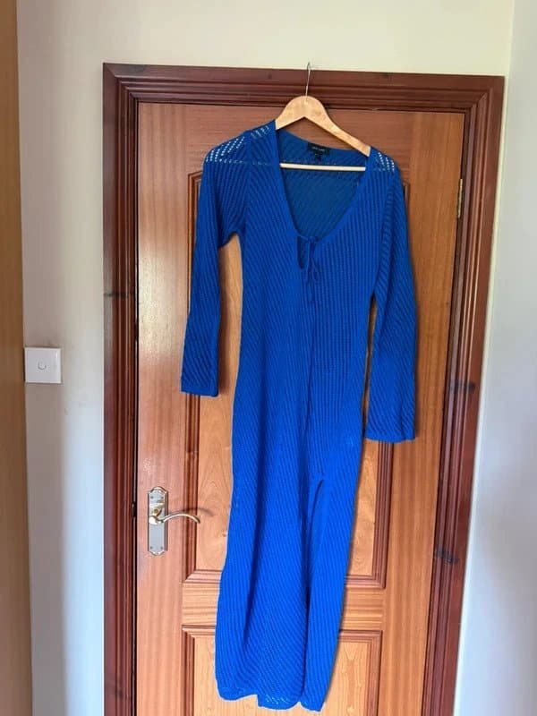 New Look Blue / Crochet / Midi / Size Large / 12 / 14 / Long Sleeved / Beach / Cover Up