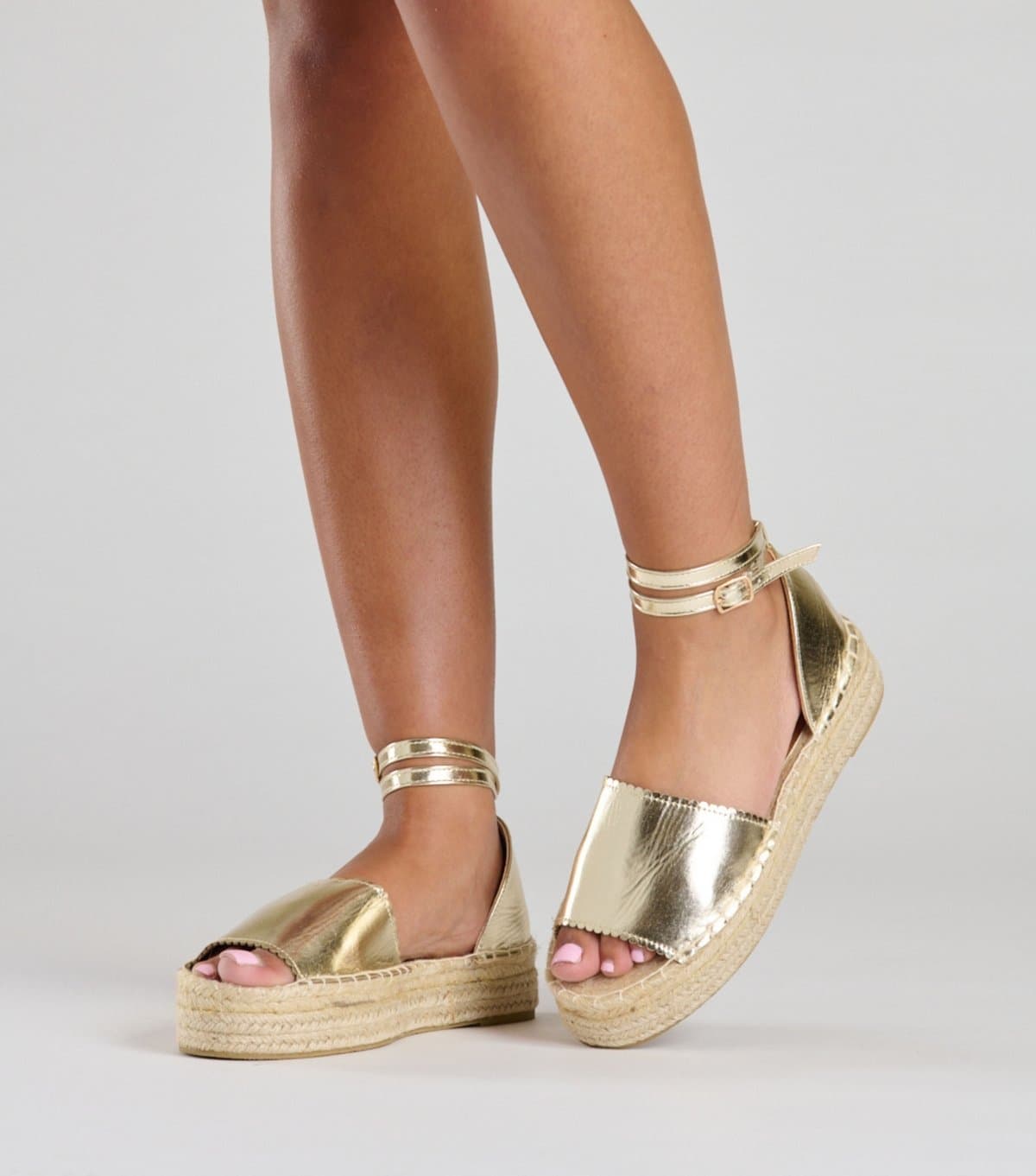 South Beach South Beach Gold Metallic Espadrille Sandals
