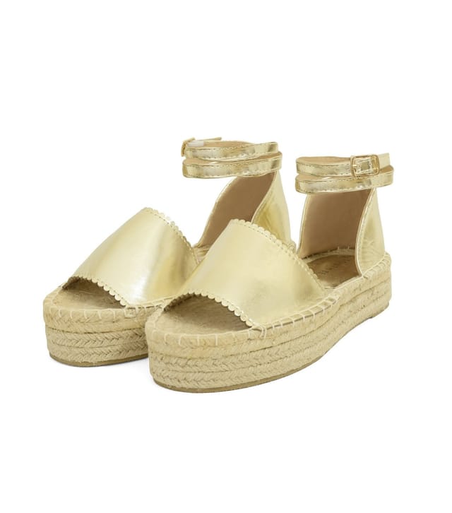 South Beach Women's Gold Espadrille Chunky Sandals South Beach New Look - 2