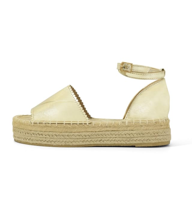 South Beach Women's Gold Espadrille Chunky Sandals South Beach New Look - 3