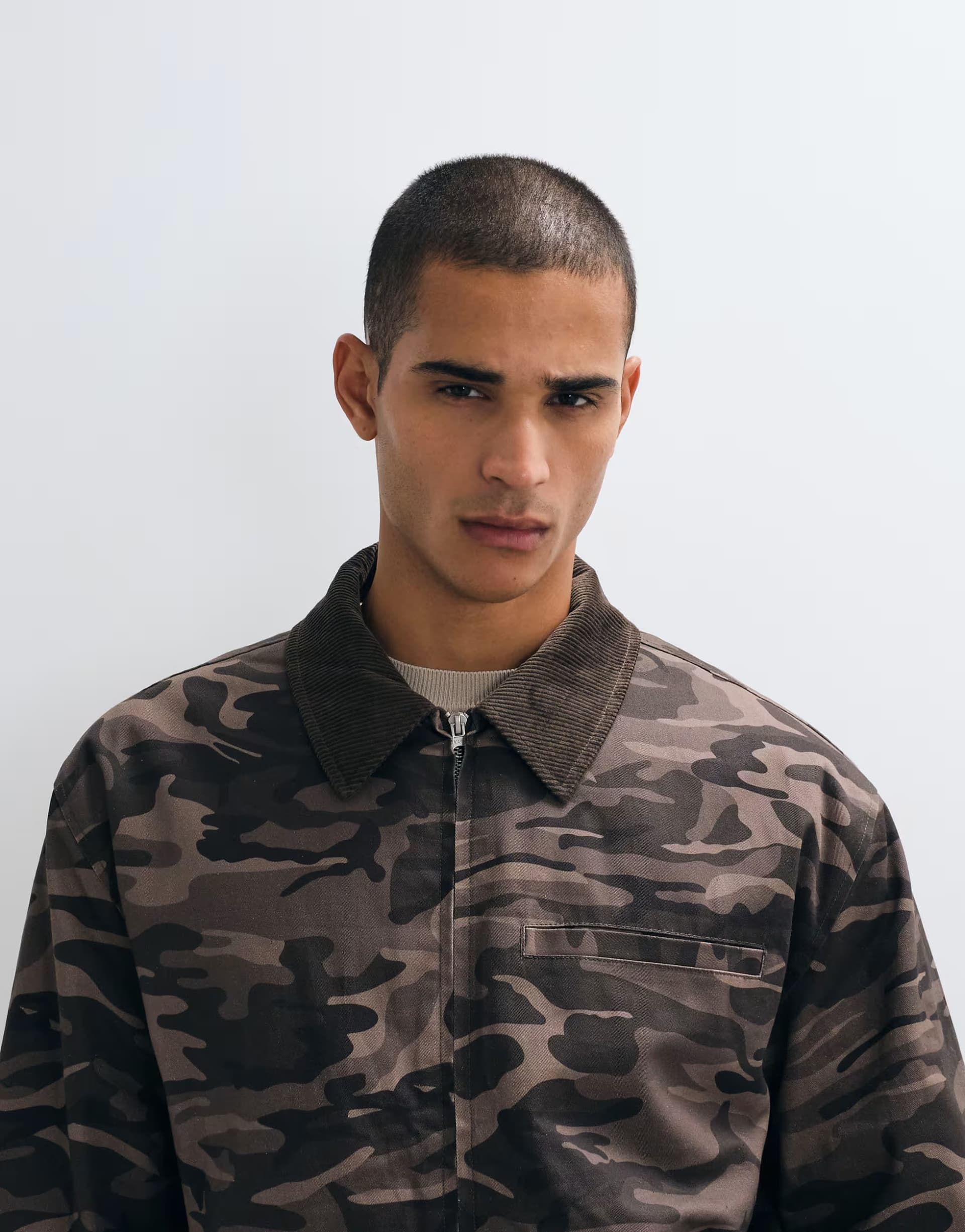 ASOS ASOS DESIGN oversized camo jacket in green