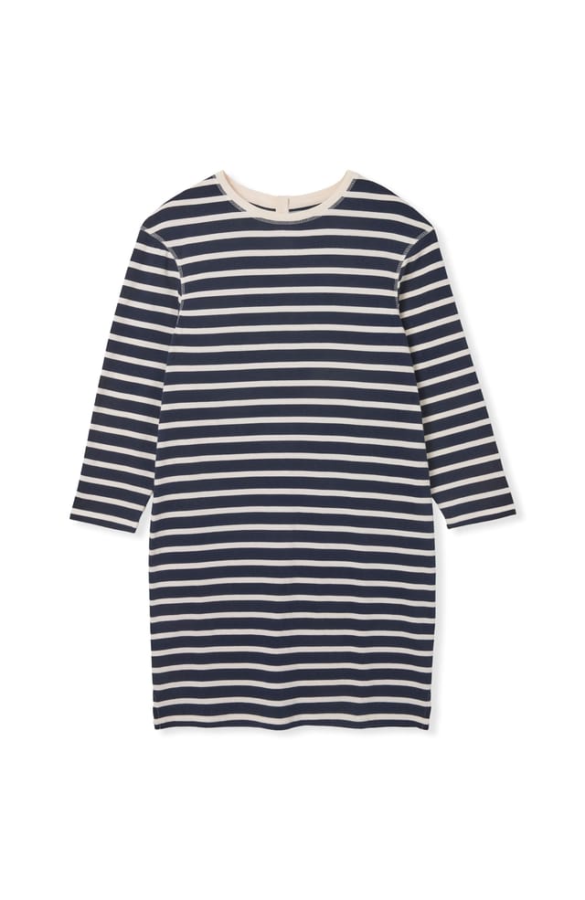 Celtic & Co Celtic & Co Women's Striped Knee Length Jersey Dress in Navy - 2