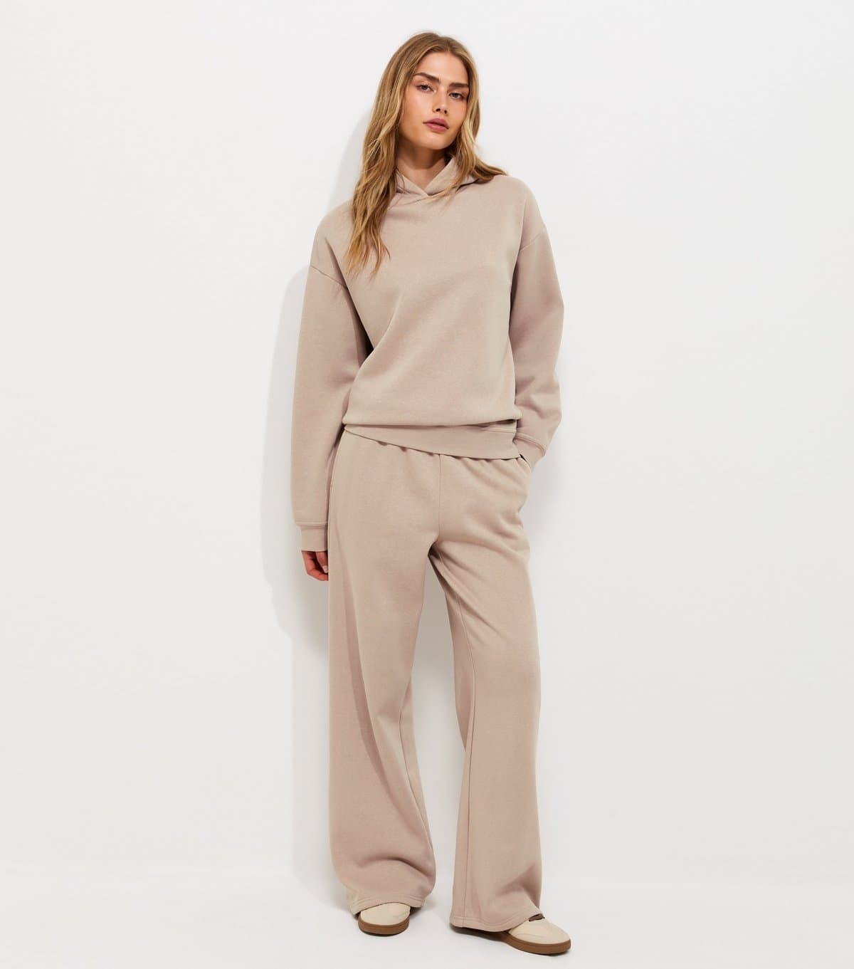 New Look Women's Light Brown Cotton Rich Wide Leg Joggers New Look