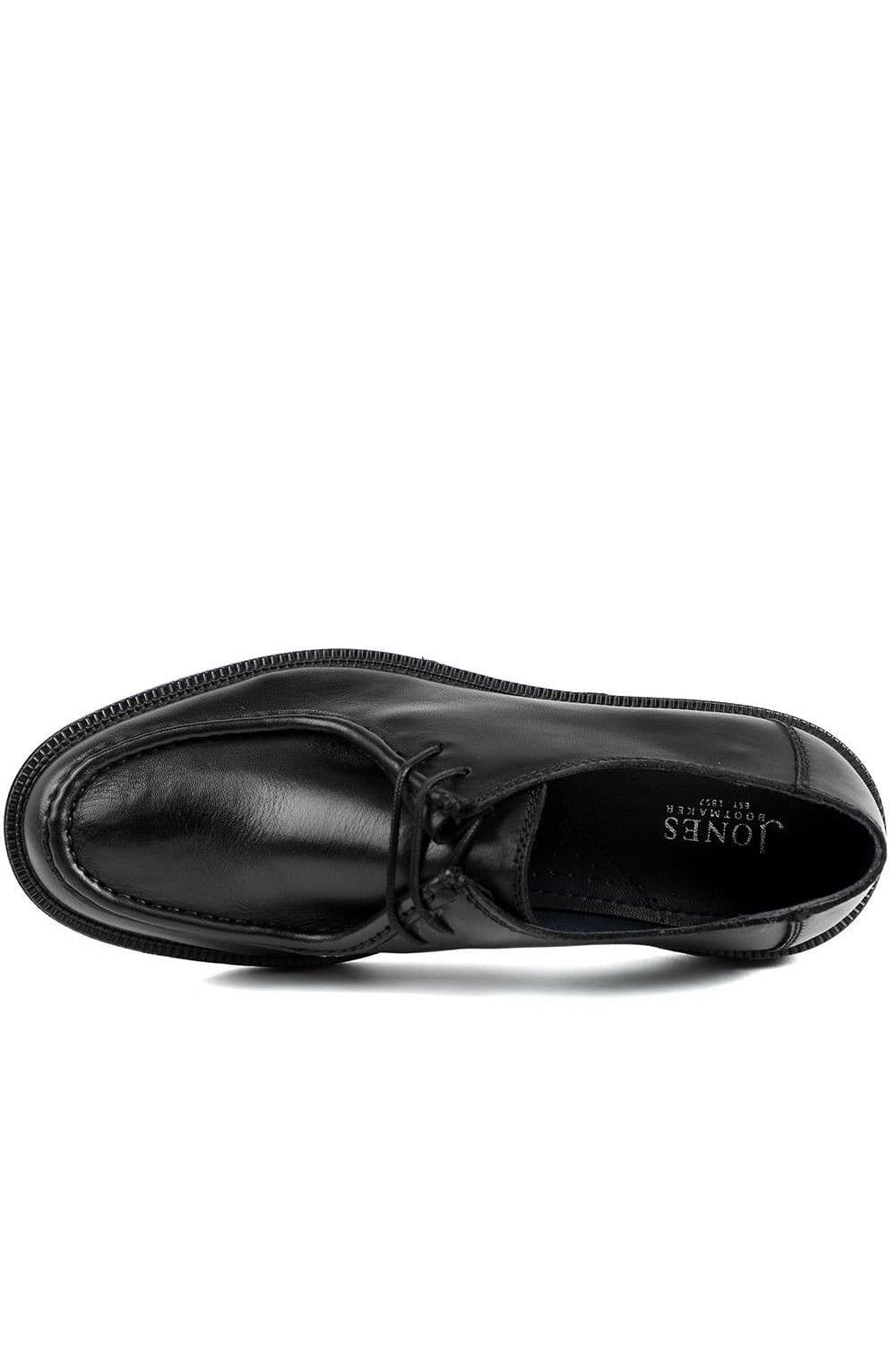 Jones Bootmaker Jones Bootmaker Men's Karson Stitched Upper Smart Leather Shoes in Black - 4