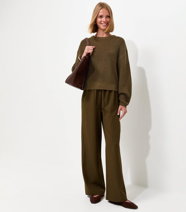 New Look Women's Dark Khaki Ribbed Knit Meet The Jean Jumper New Look - 3