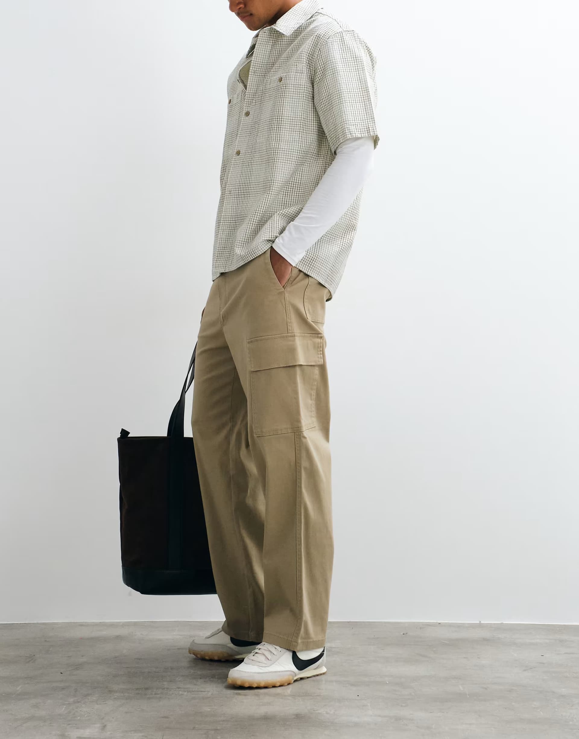 ASOS Asos Men's Beige Loose Fit Cargo Trousers