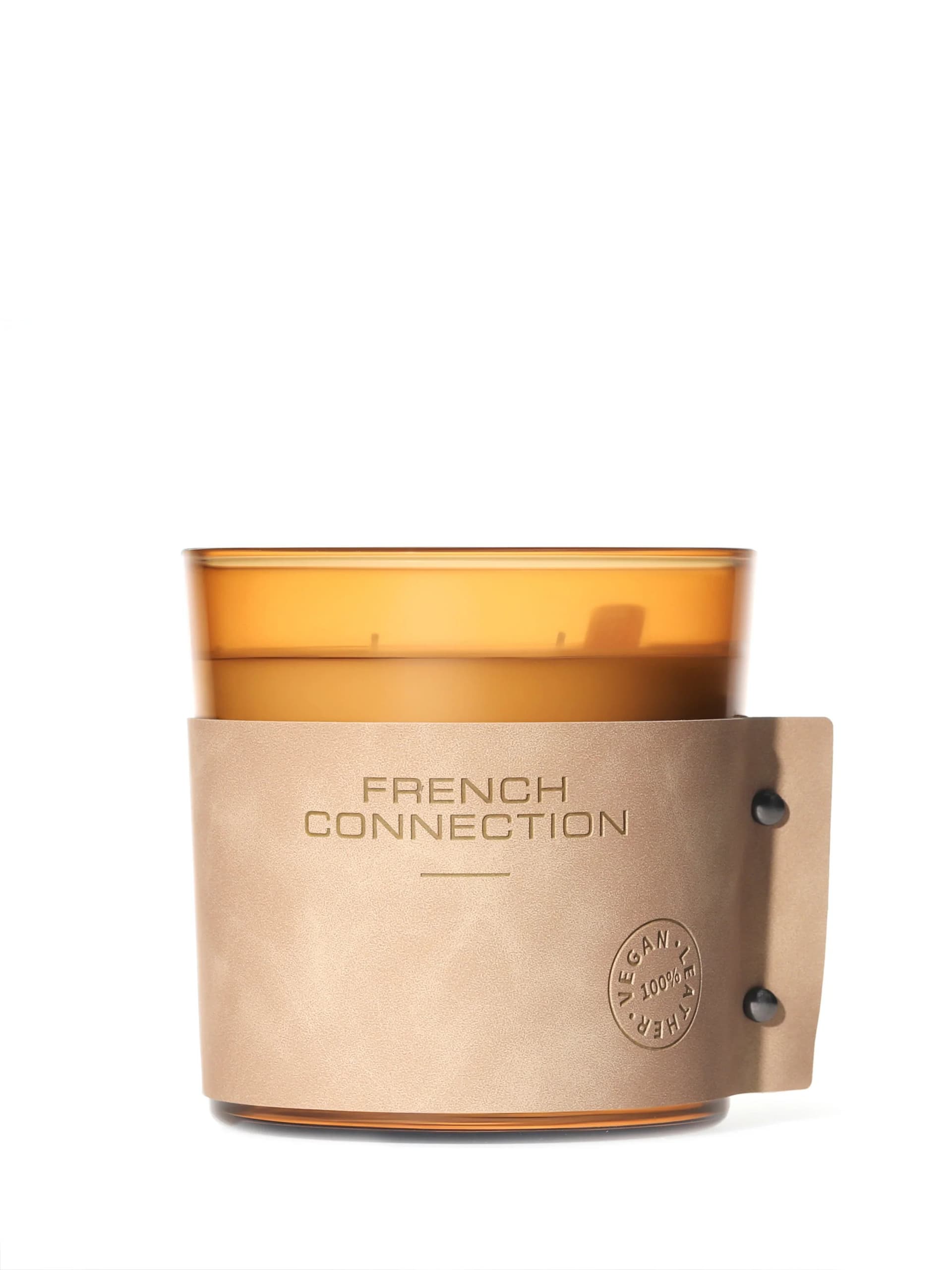 French Connection Bergamot and Amberwood Vegan Leather Candle Bergamot & Amberwood