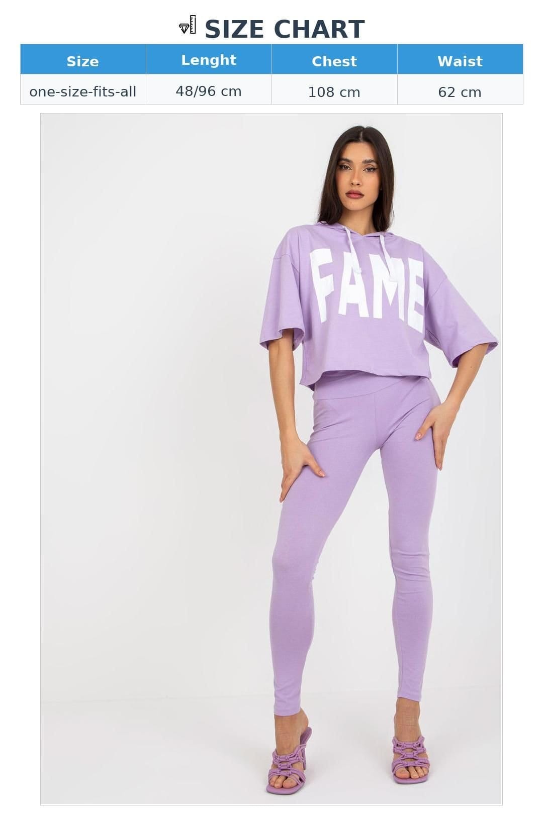 Love Lace Love Lace Women's Hooded Sweatshirt & Leggings Set Style 177042 in Violet - 4