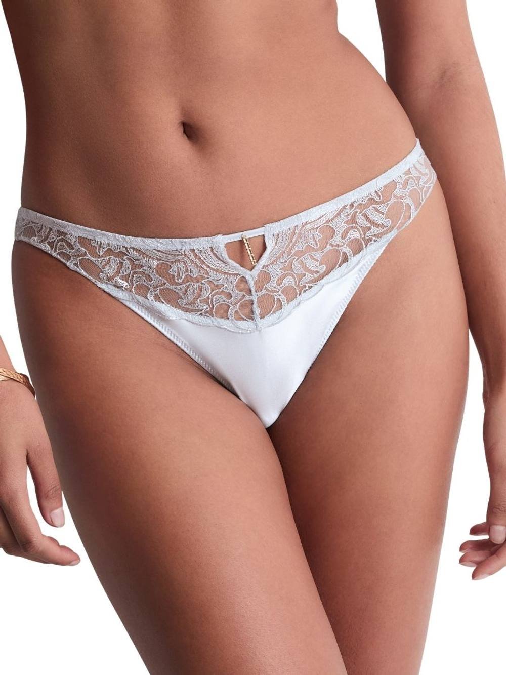 Aubade Aubade Women's Satin Memories Tanga in Blue - 2