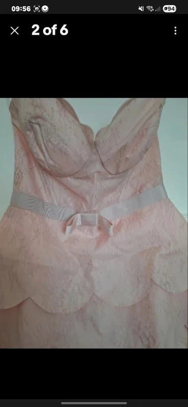 ASOS Asos LUXE Peach Strapless lace detail Dress size 10