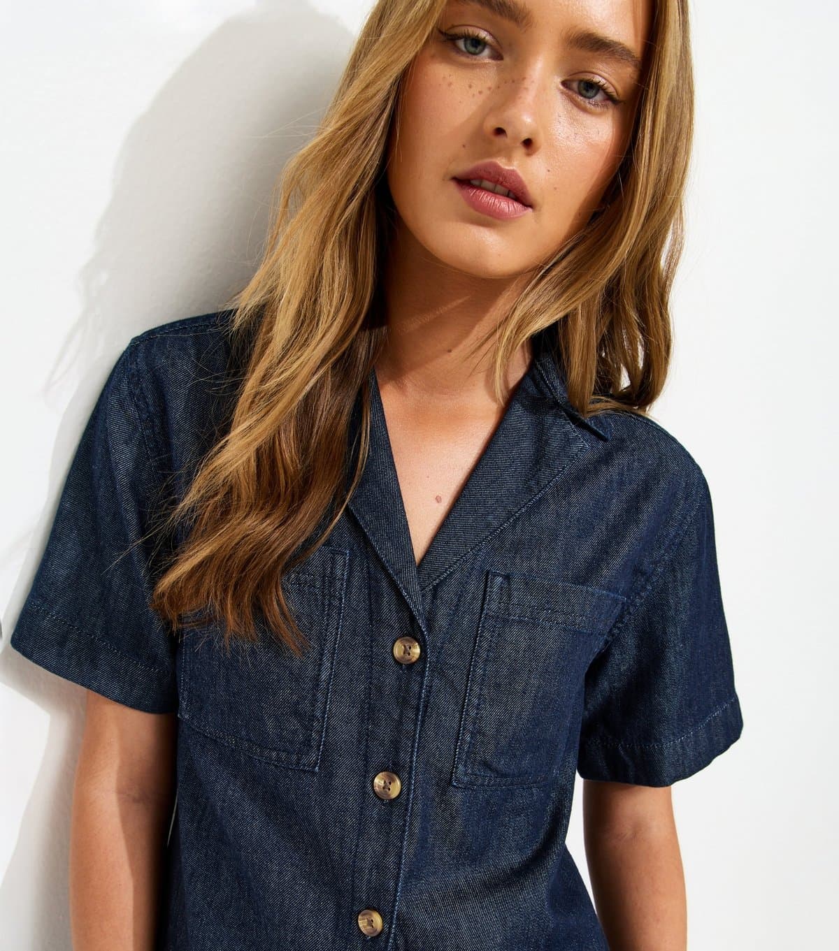 New Look Women's Navy Short Sleeve Boxy Shirt New Look