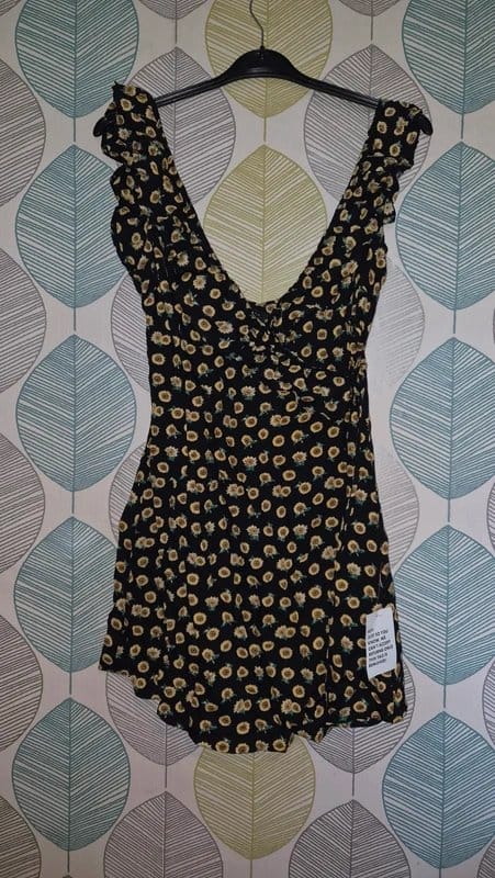 ASOS Black asos sunflower dress size 8 - 1