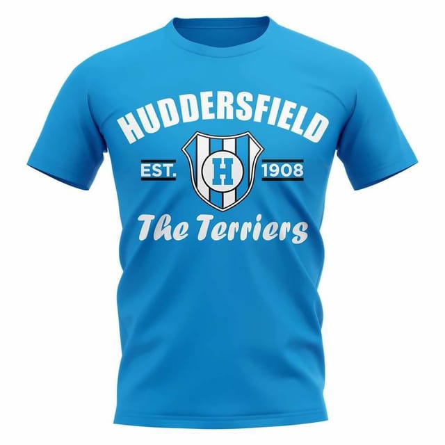 Huddersfield Huddersfield Men's Personalised Established Football T-Shirt Sky Blue in Light Blue - 2