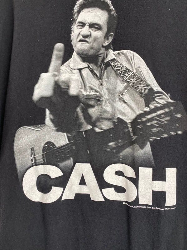 Zion Rootswear Johnny Cash Zion Rootswear Black Graphic Band T-Shirt 1X XL 2009 Licensed Tee - 1