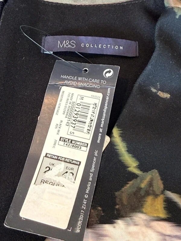 Marks & Spencer M&S Floral Lace Trim Shift Dress BNWT | Black Occasion Dress UK 20 Elegant Classic - 1