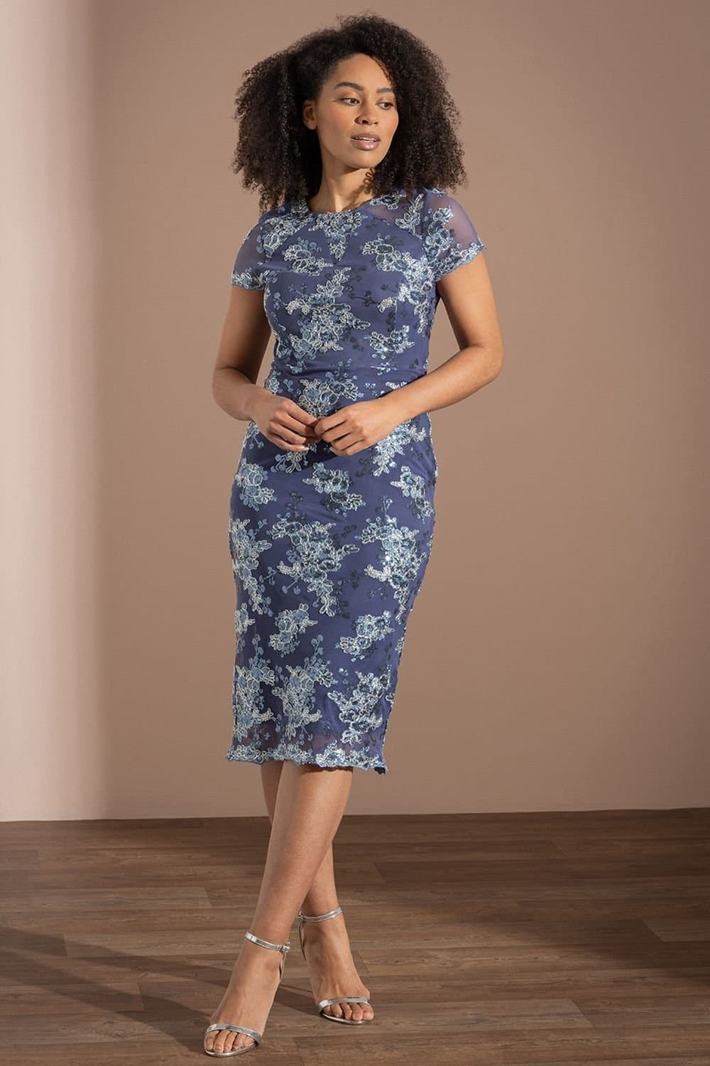 Klass. Klass. Women's Embellished Mesh Dress in Midnight