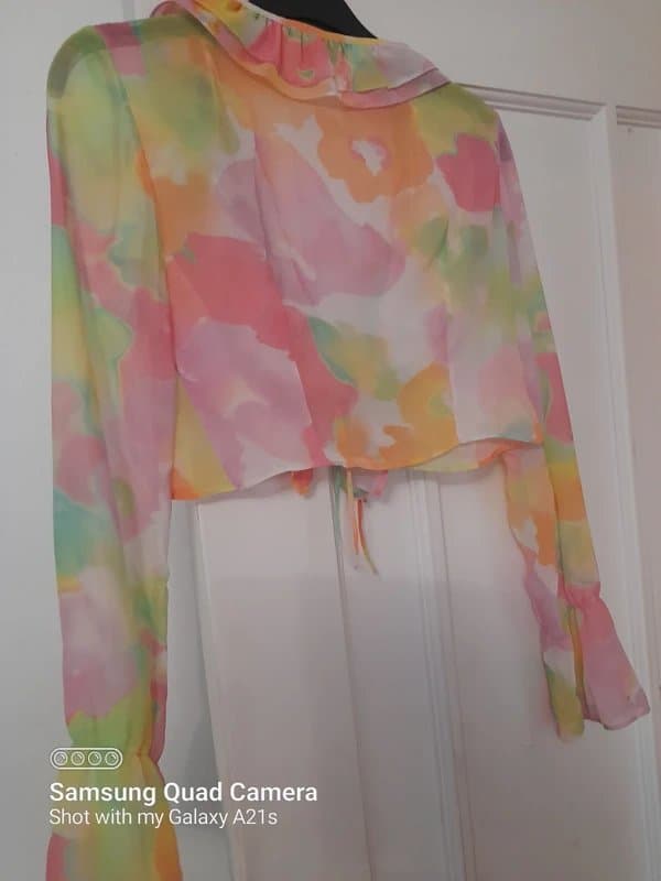 Bershka Summer chiffon wrap cropped cardi