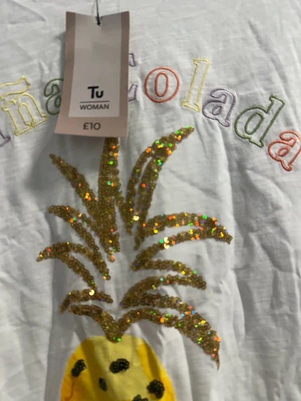 TU Tu Sequin And Embroidery Tee Uk 18