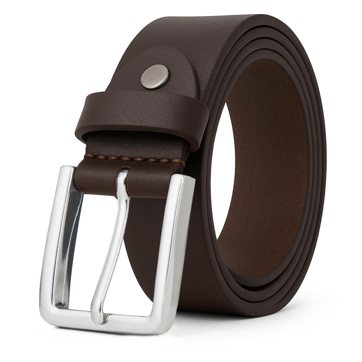 Woodland Leathers Woodland Leathers Men's Leather Belts, Genuine Leather belt 1.25" Width in Brown