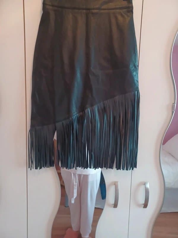 ASOS Asos foe leather sripped pencil skirt