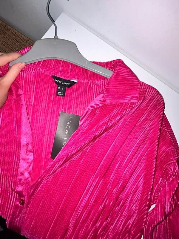 New Look New Look hot pink ruched shirt