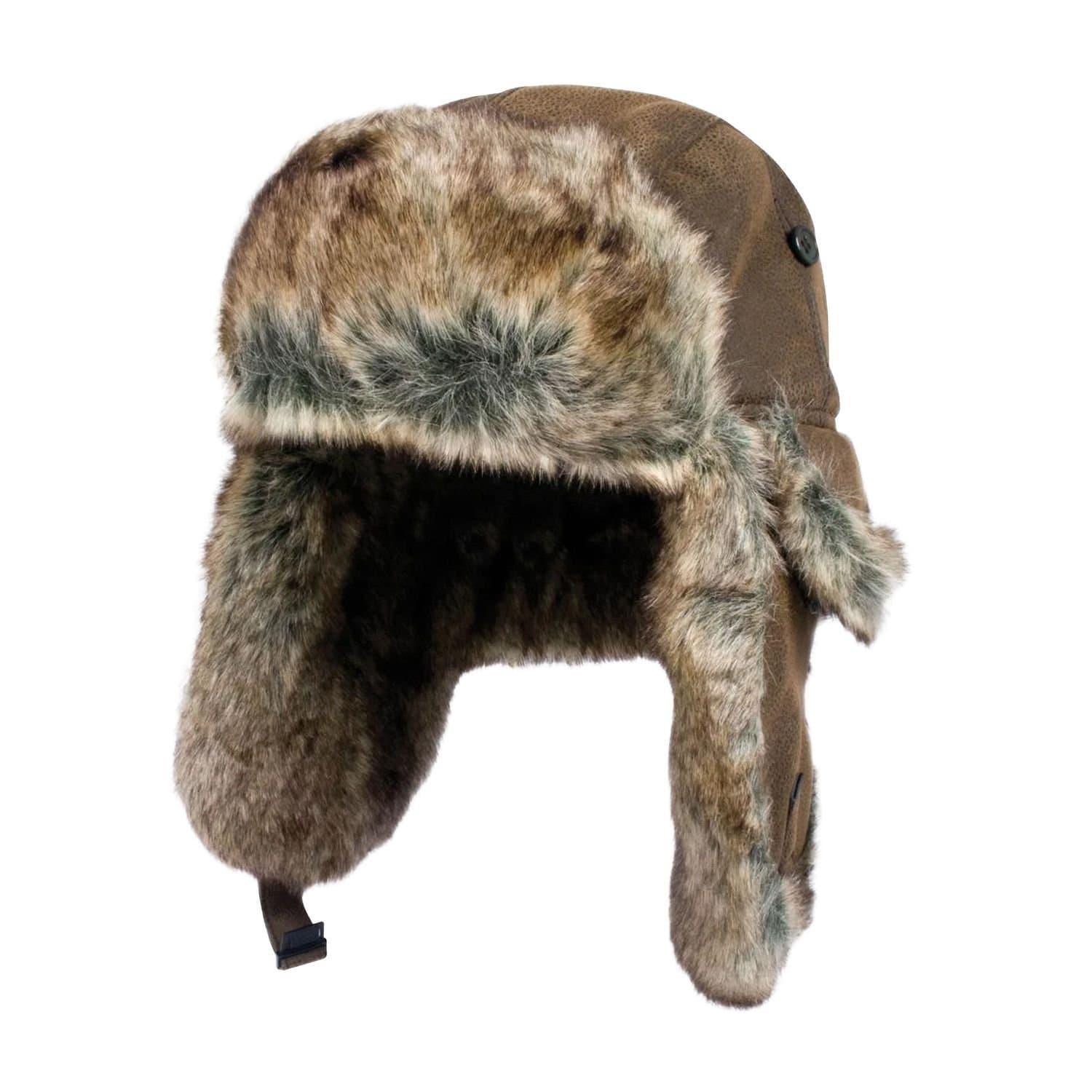 Mil-Com Mil-Com Men's Brown Aviator Bomber Hat