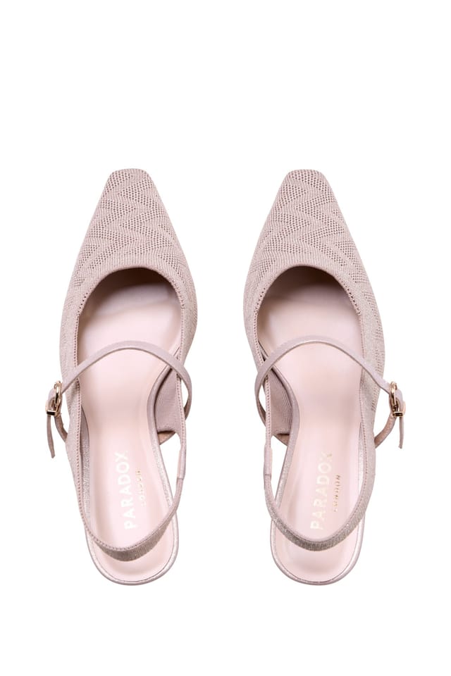 Paradox London Paradox London Women's Tropicana' Sling Back Low Heel Shoes in Nude - 3