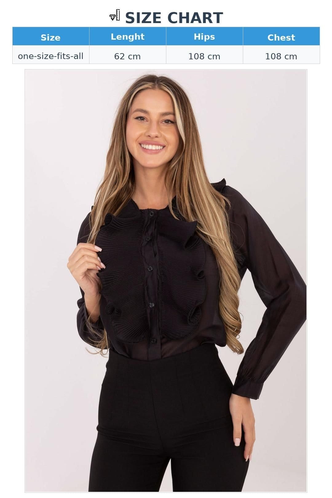 Love Lace Love Lace Women's Elegant Tencel Polyester Long Sleeve Shirt in Black - 4