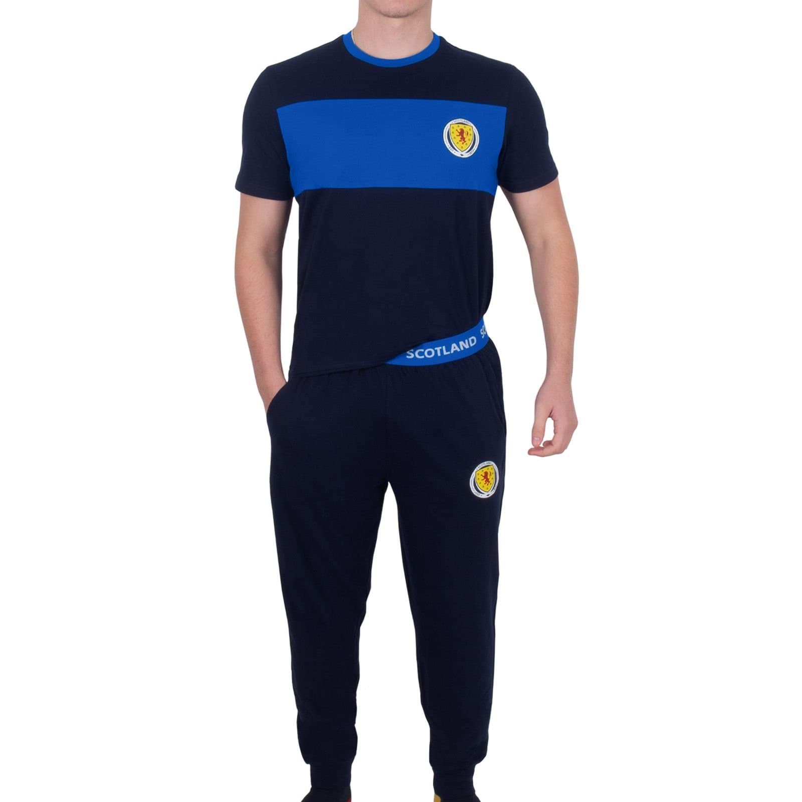 Scottish FA Scottish FA Men's Adults Premium Pyjama Set in Navy