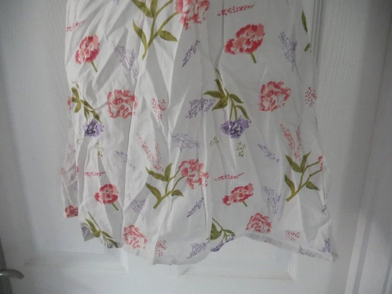 Carbon Carbon Dress Ladies Size 8 Cream Floral Flower Cotton Summer Holiday TeaDress - 1