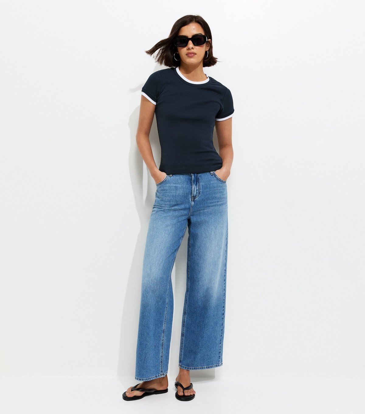 New Look Women's Navy Layered Baby Tee T-Shirt New Look - 3