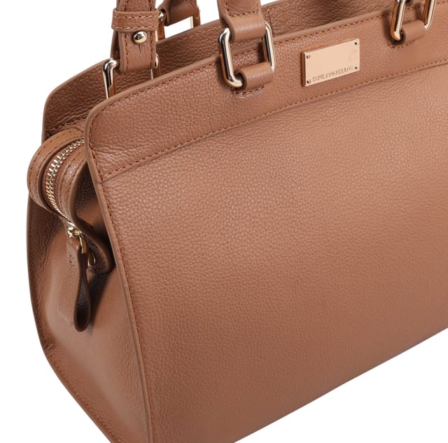 Paul Costelloe Paul Costelloe Women's Myanmar Leather Day Bag in Brown - 3