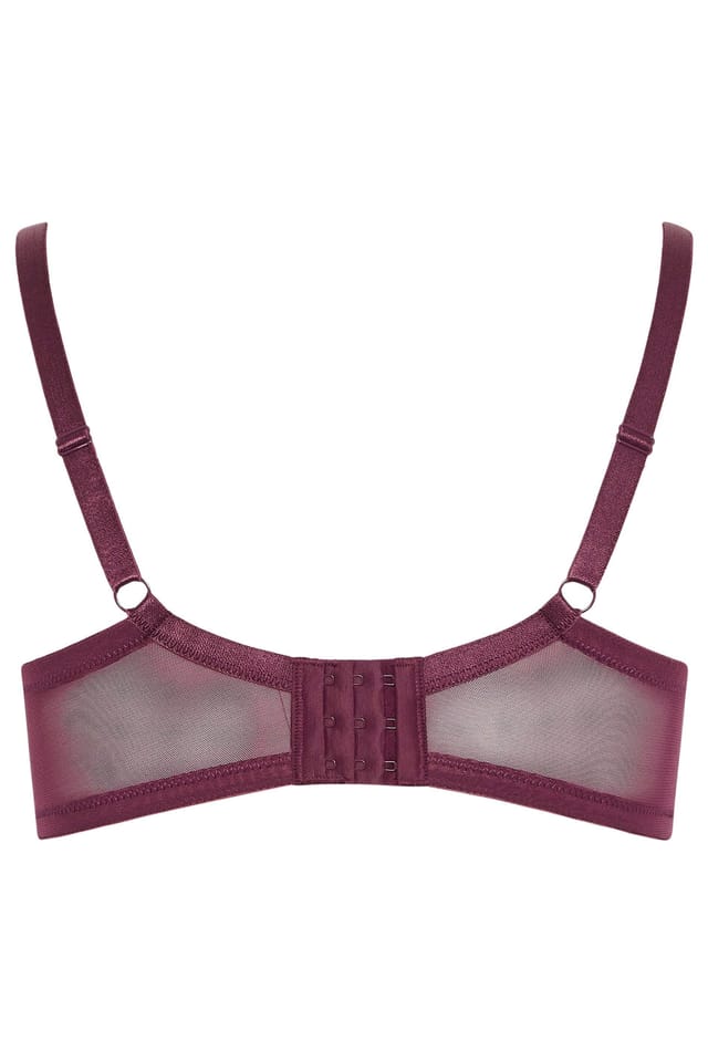 Yours Yours Women's 3 Pack Lace Trim Padded Bras in Red - 3