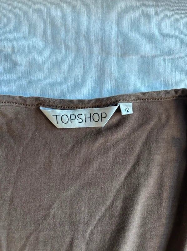 Topshop Vintage fairy hem slouchy wrap style longline top