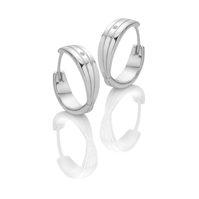 Hot Diamonds Hot Diamonds Women's Trio Hoop Earrings in Silver - 3