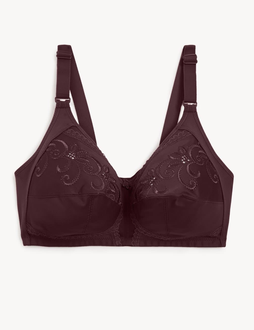 Marks & Spencer M&S Embroidered Non Wired Total Support Bra Blackcurrant