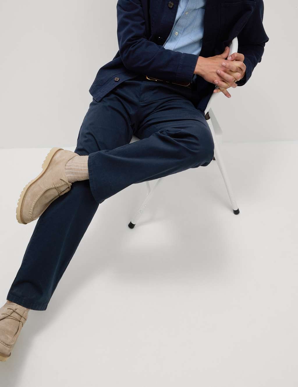 Marks & Spencer M&S Loose Fit Stretch Chinos Navy - 2