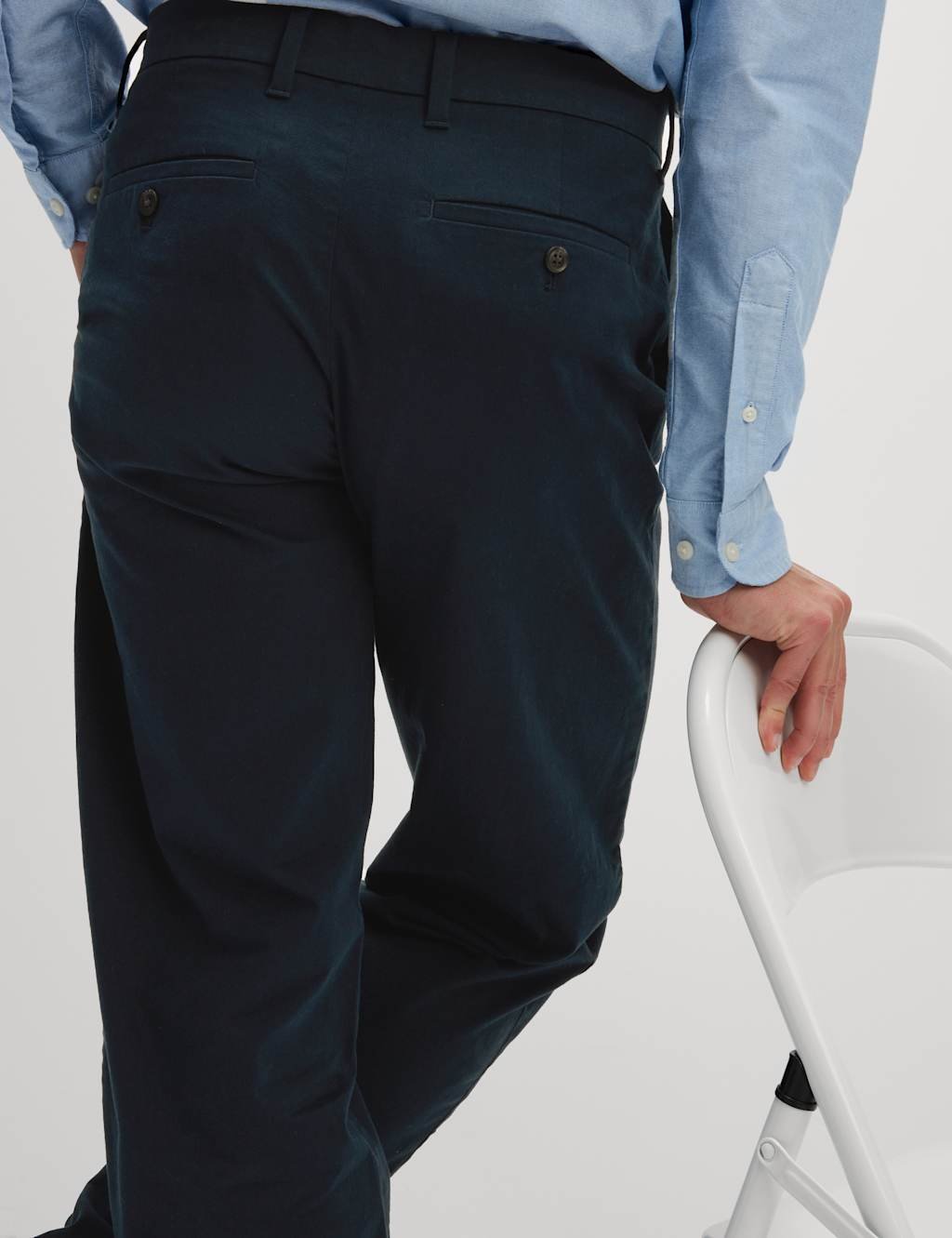 Marks & Spencer M&S Loose Fit Stretch Chinos Navy - 3