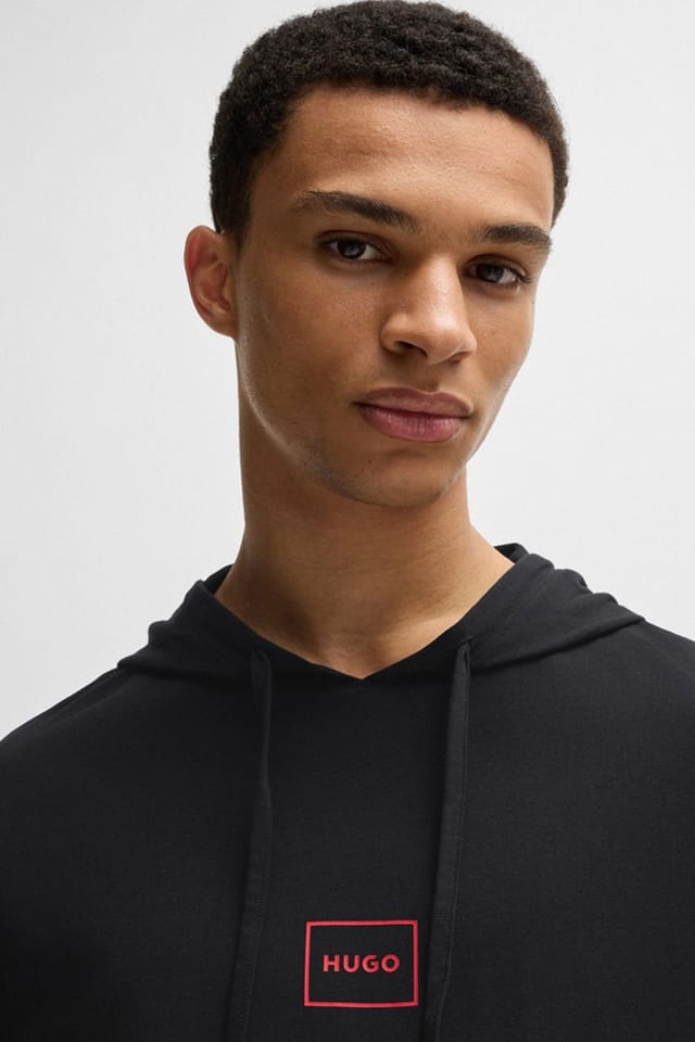 HUGO Hugo Men's Laze Box Logo Pullover Hoodie Black - 3