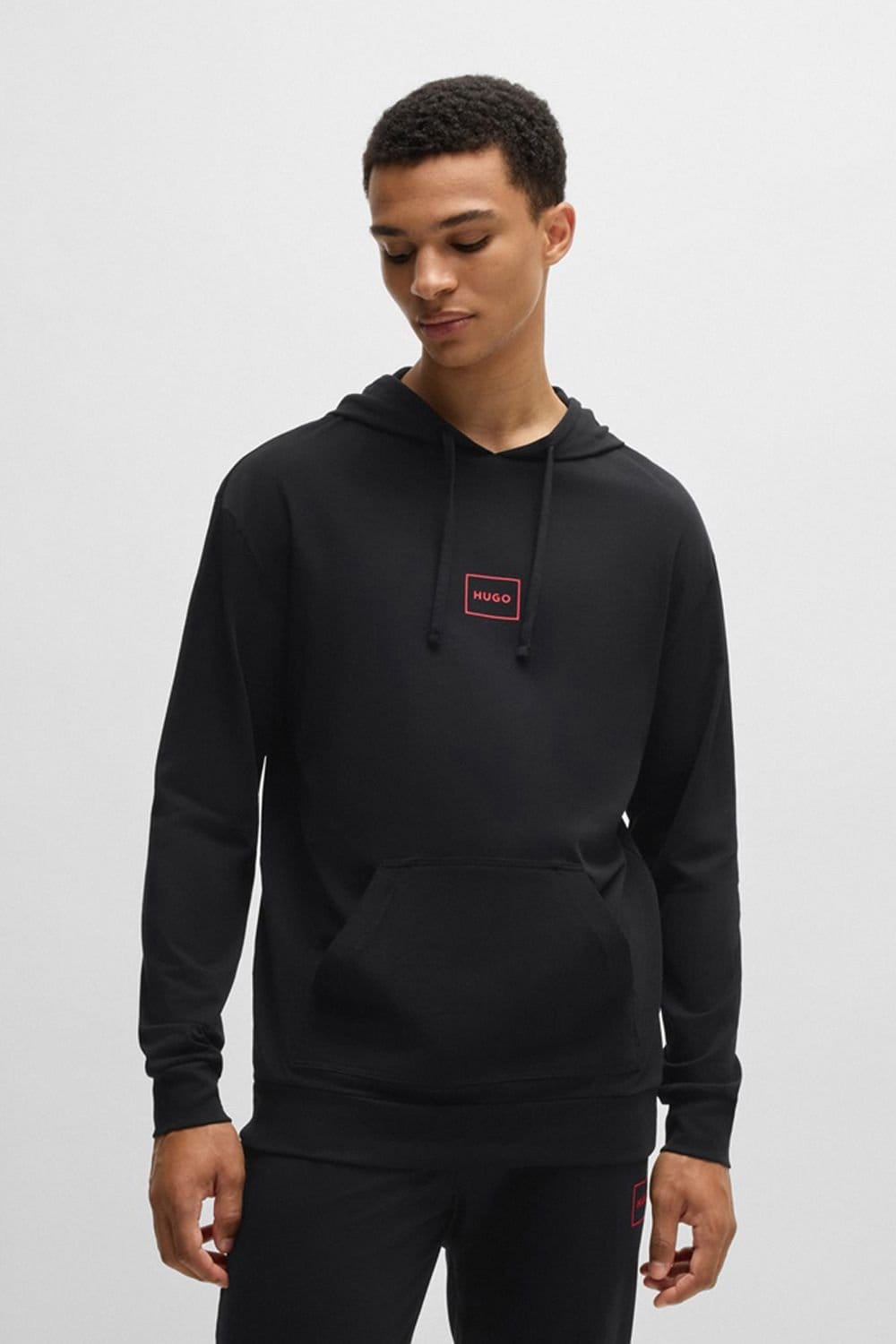 HUGO Hugo Men's Laze Box Logo Pullover Hoodie Black - 4