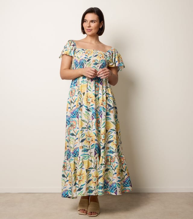 Blue Vanilla Women's Yellow Tropical Print Midi Dress Blue Vanilla New Look - 3