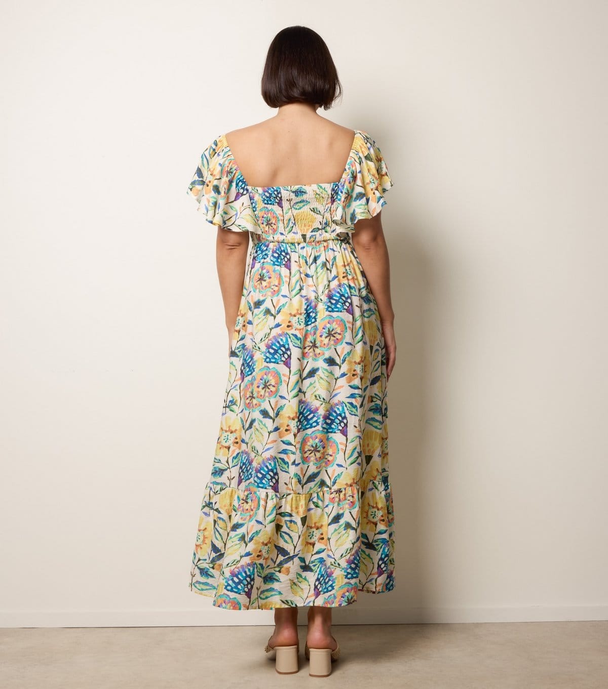 Blue Vanilla Women's Yellow Tropical Print Midi Dress Blue Vanilla New Look - 4