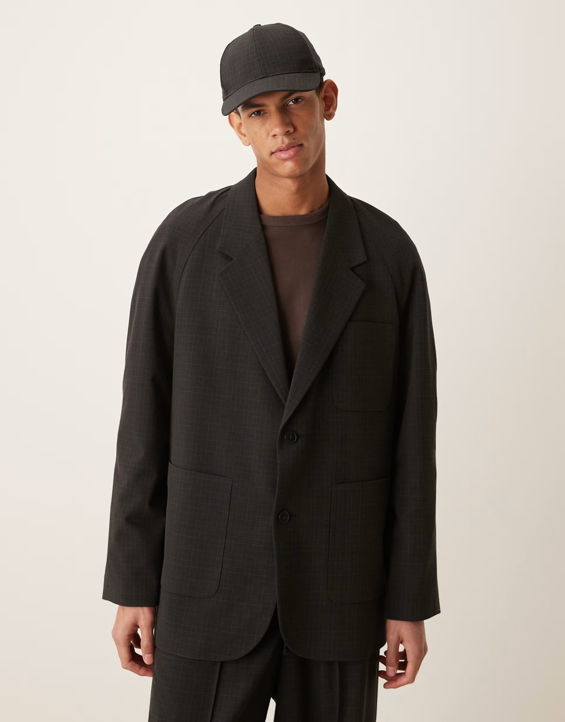 ASOS ASOS DESIGN slouchy suit jacket in black micro check - 1