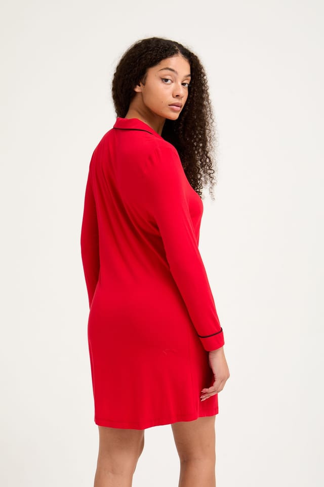 Pretty You London Pretty You London Women's Bamboo Nightshirt in Red - 3
