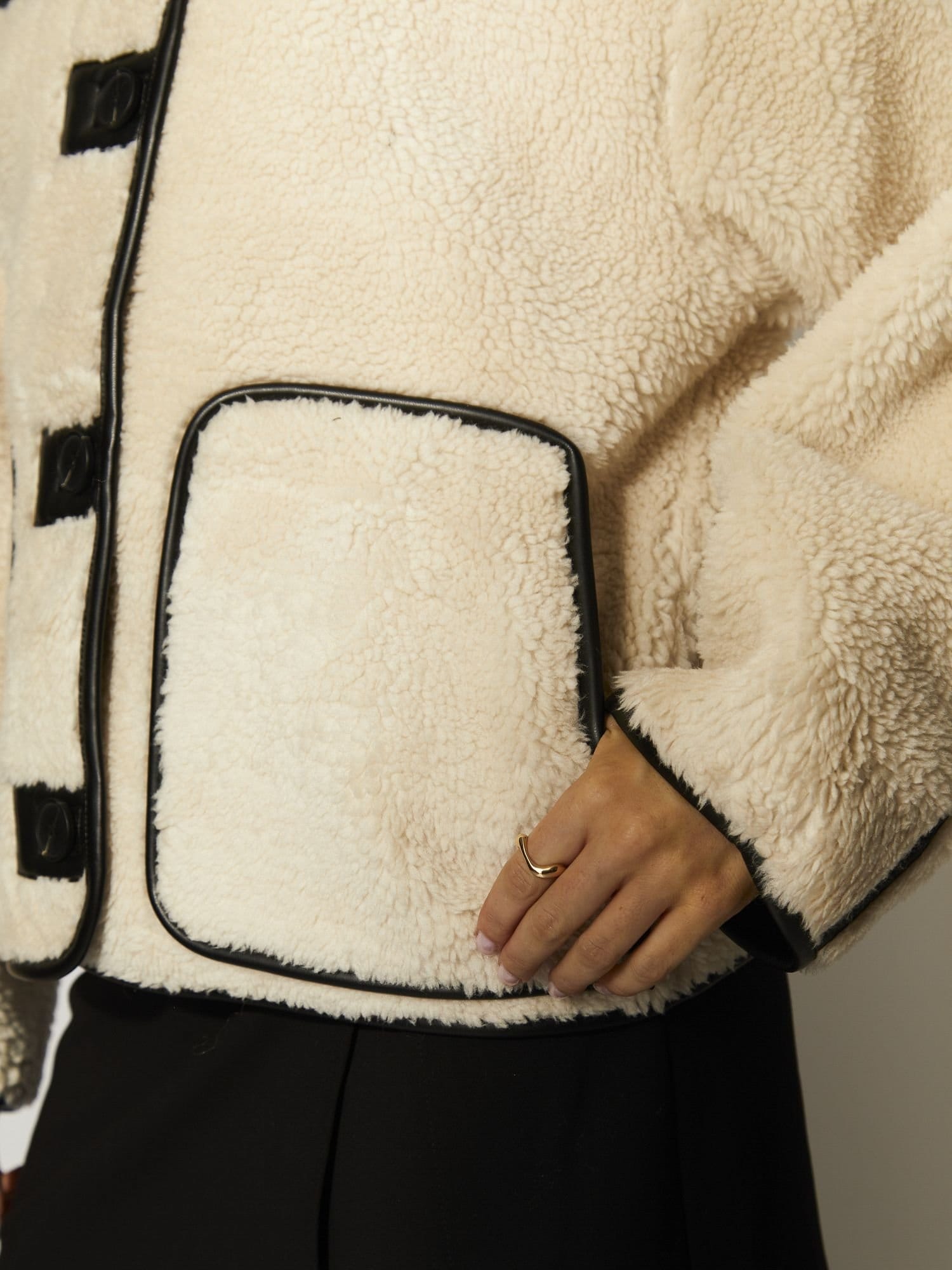 South Beach South Beach Women's Reversable Borg Button Down Jacket - 4