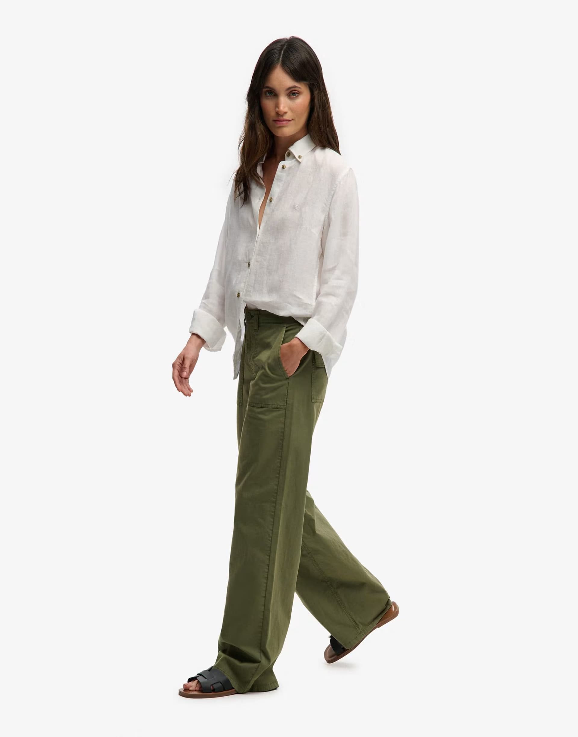 ASOS Superdry Baggy cargo pants in olive khaki